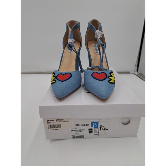 READ Cape Robbin Boho Western Denim Patches block high heel pointy toe Shoes 8 - Picture 10 of 10
